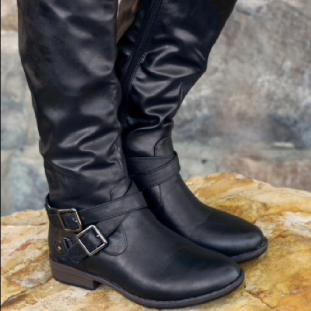 April Wide Calf boots **never worn**